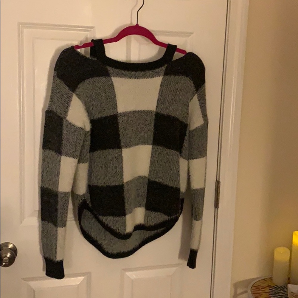 Black And White Patchwork Express Sweater - image 3